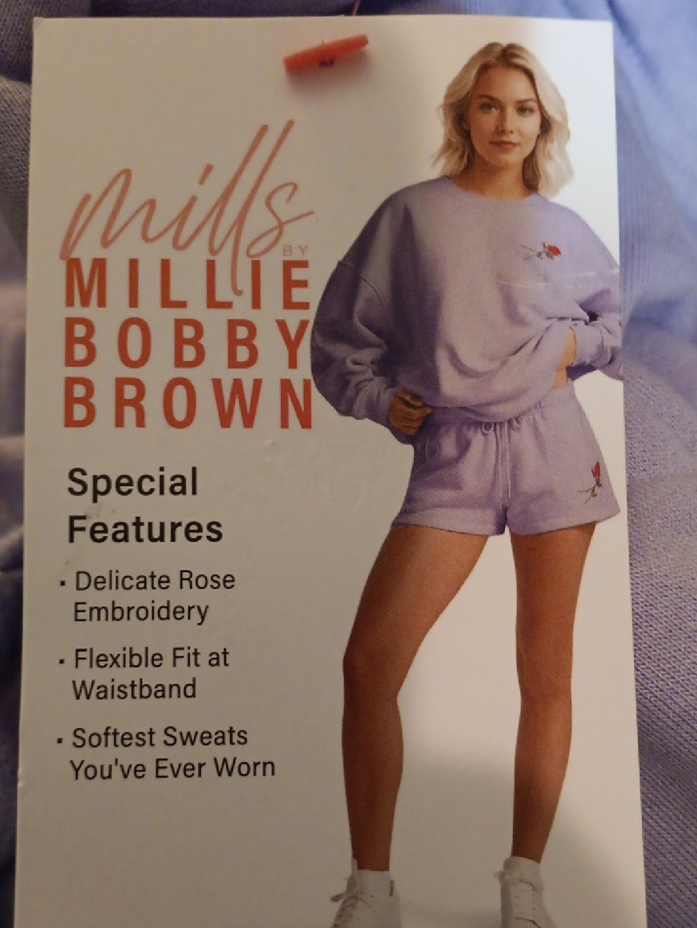 Lilac Floral-Embroidered Lounge Shorts with Drawstring - Picture 6 of 7
